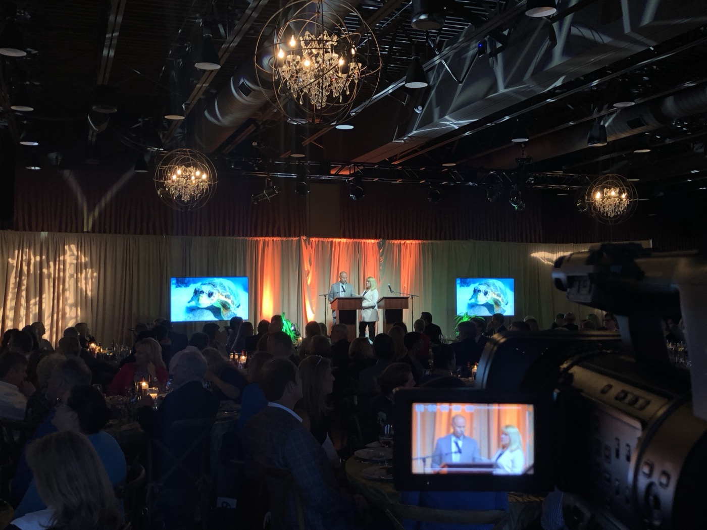 Gala with IMAG screens and cameras
